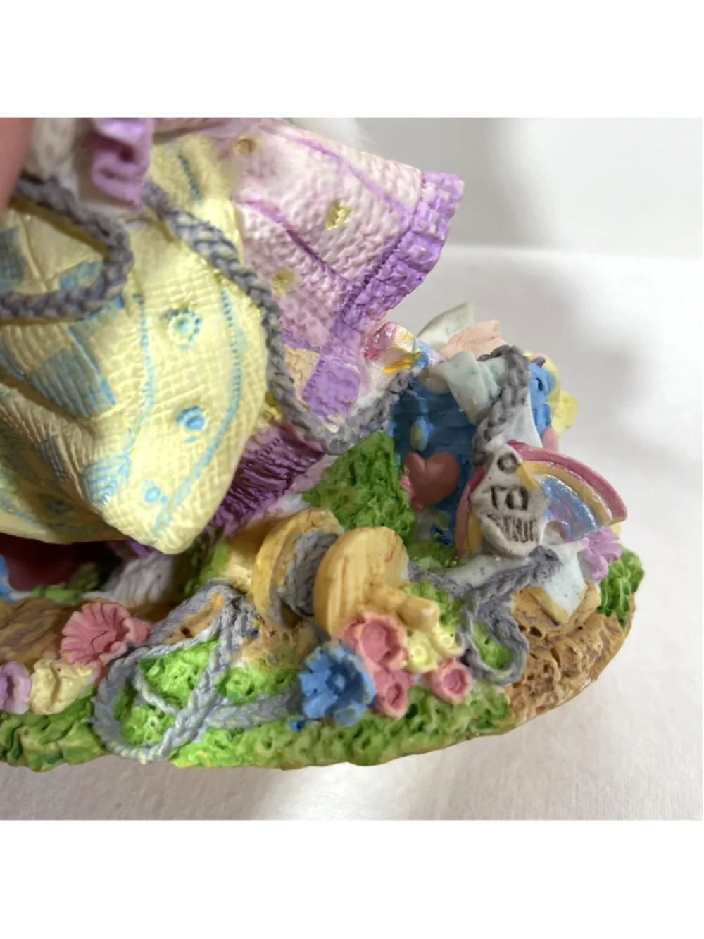 1994 Enesco Rainbow Makers Rainbow Express Vendor Figurine Easter Bunny Rabbit